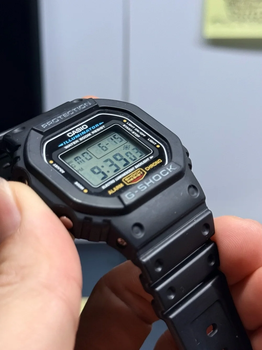 Casio G-Shock Digital Watch — Black with Green Backlight